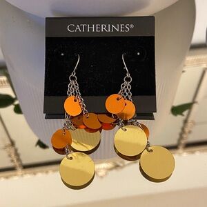 Elegant Silver and Brown Dangle Earrings